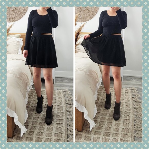 Target Xhilaration Black Chiffon Skirt - Picture 1 of 7